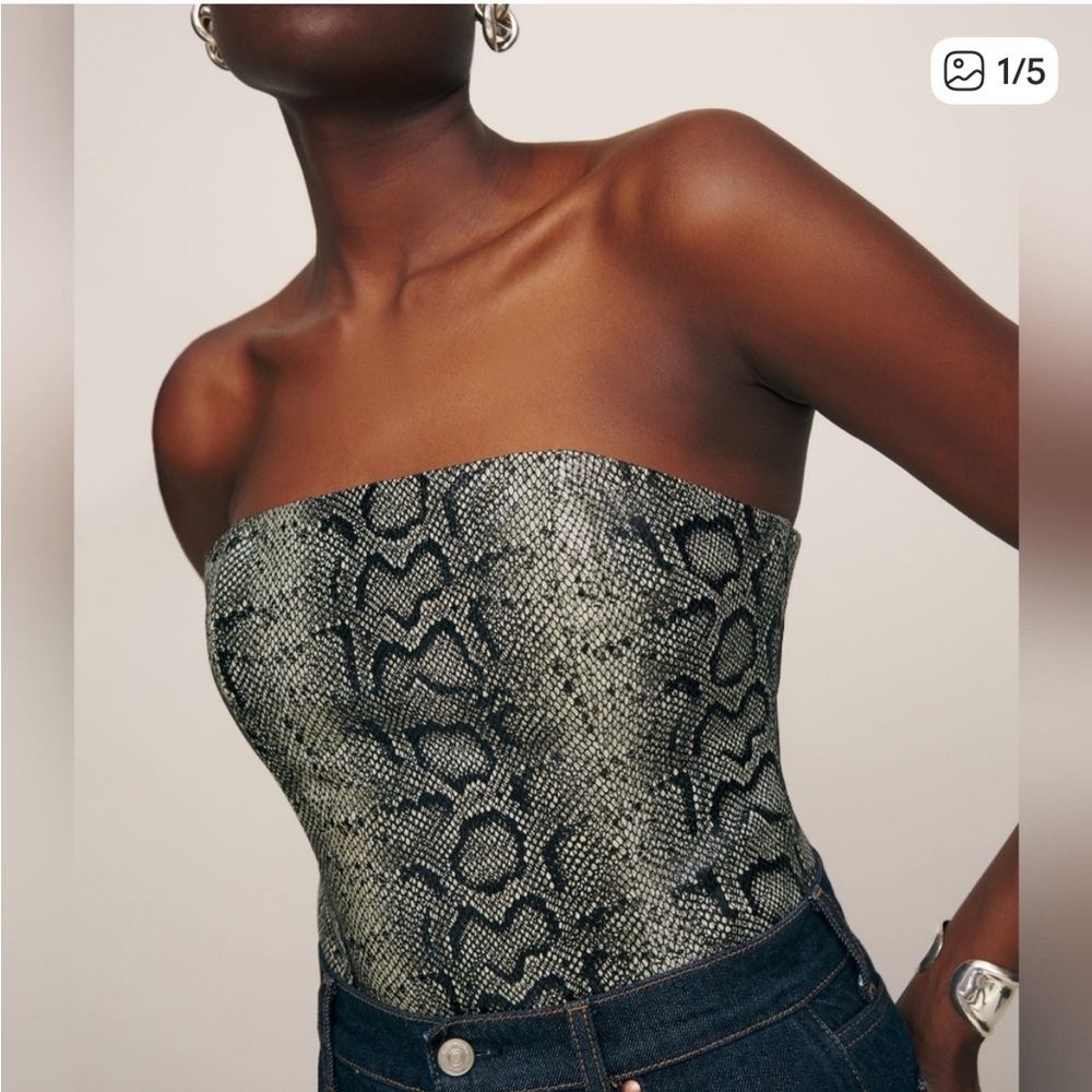 Reformation Veda Leather Top 6 NWT